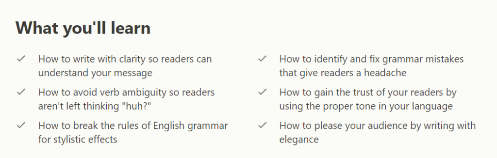 What you'll learn from the course "Bad Grammar: How to Edit Your Own Writing"

