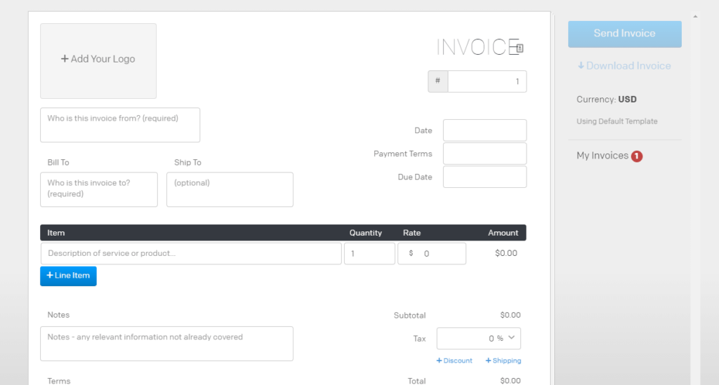 Free invoice generator by Invoiced